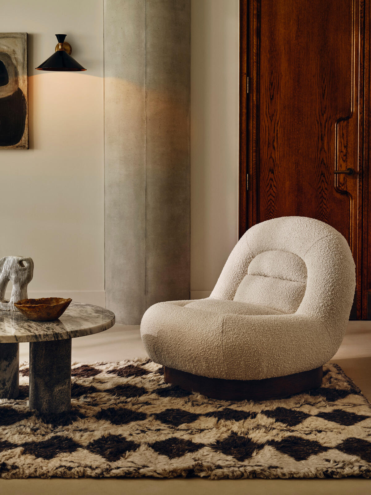 Mateo Chair, Boucle Natural, US - Soho Home