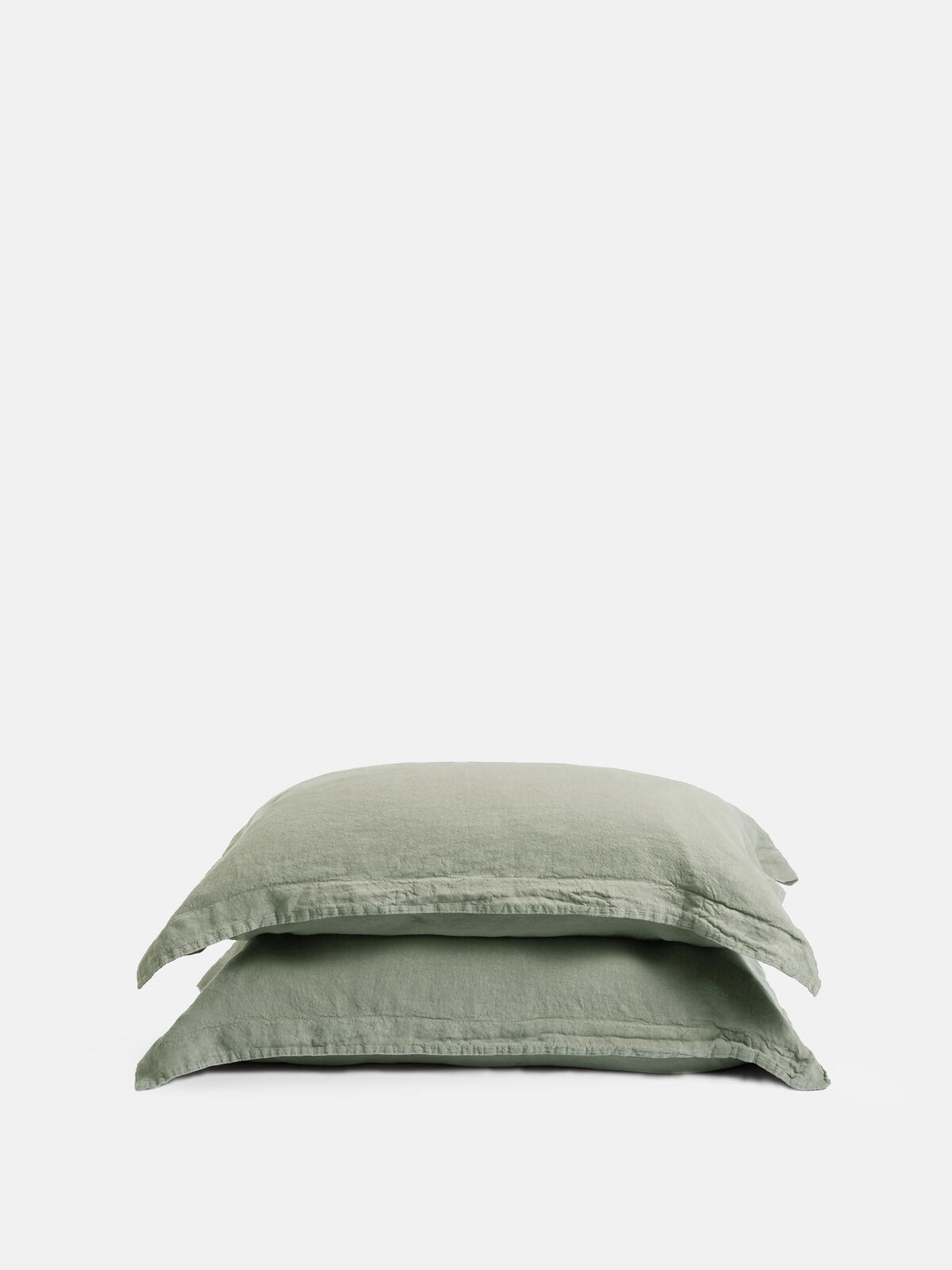 Luna Linen Oxford Pillowcase, Sage, King, Set of Two Soho Home