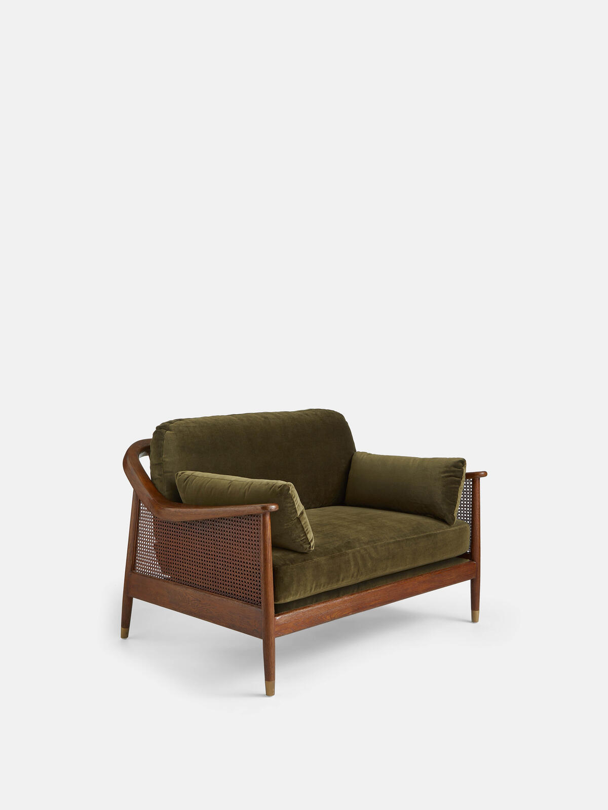 Atlanta Loveseat, Velvet, Olive - Soho Home