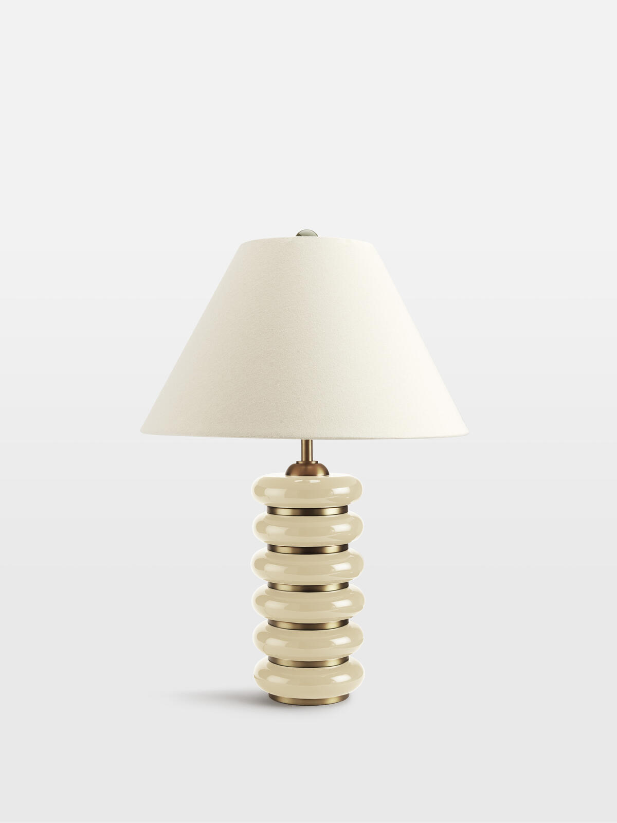 Greyson Table Lamp, High Gloss Lacquer, Cream Soho Home