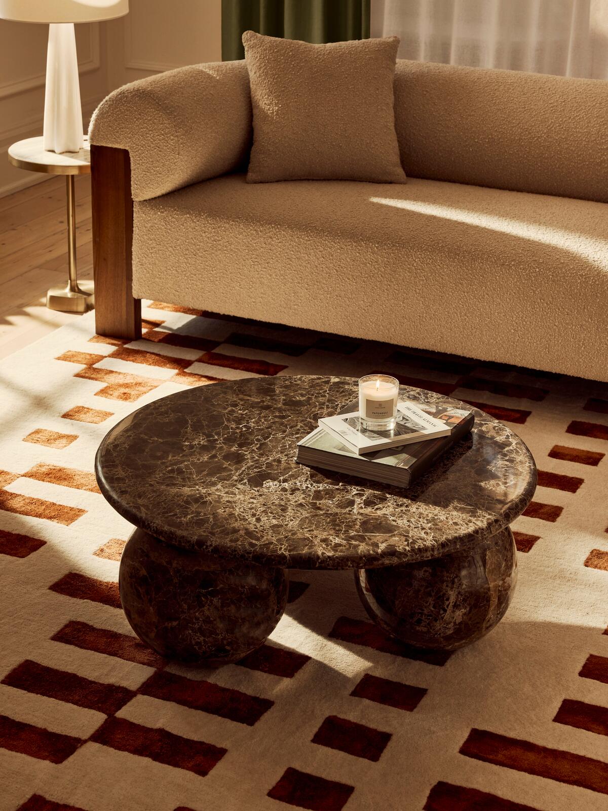 Oxley Coffee Table, Dark Emperador Marble - Soho Home
