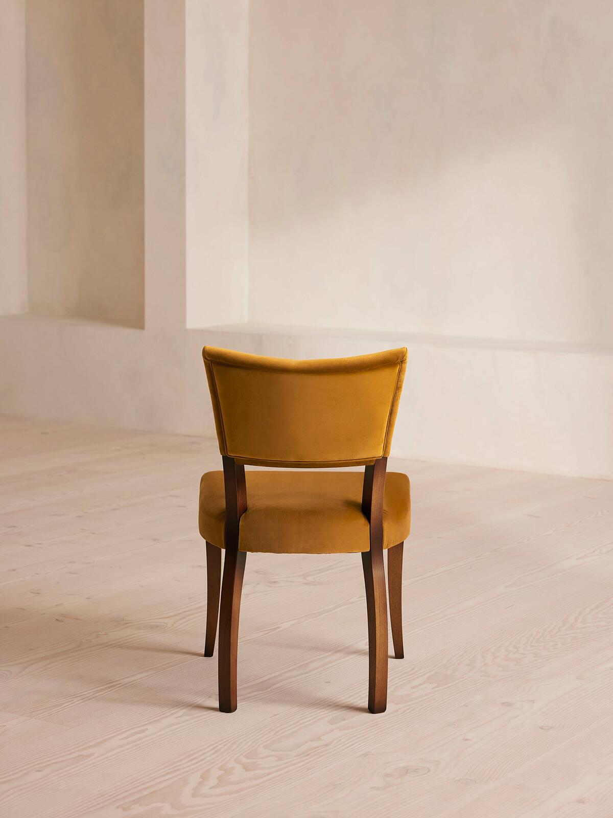 Pair of Molina Dining Chairs, Velvet Mustard - Soho Home