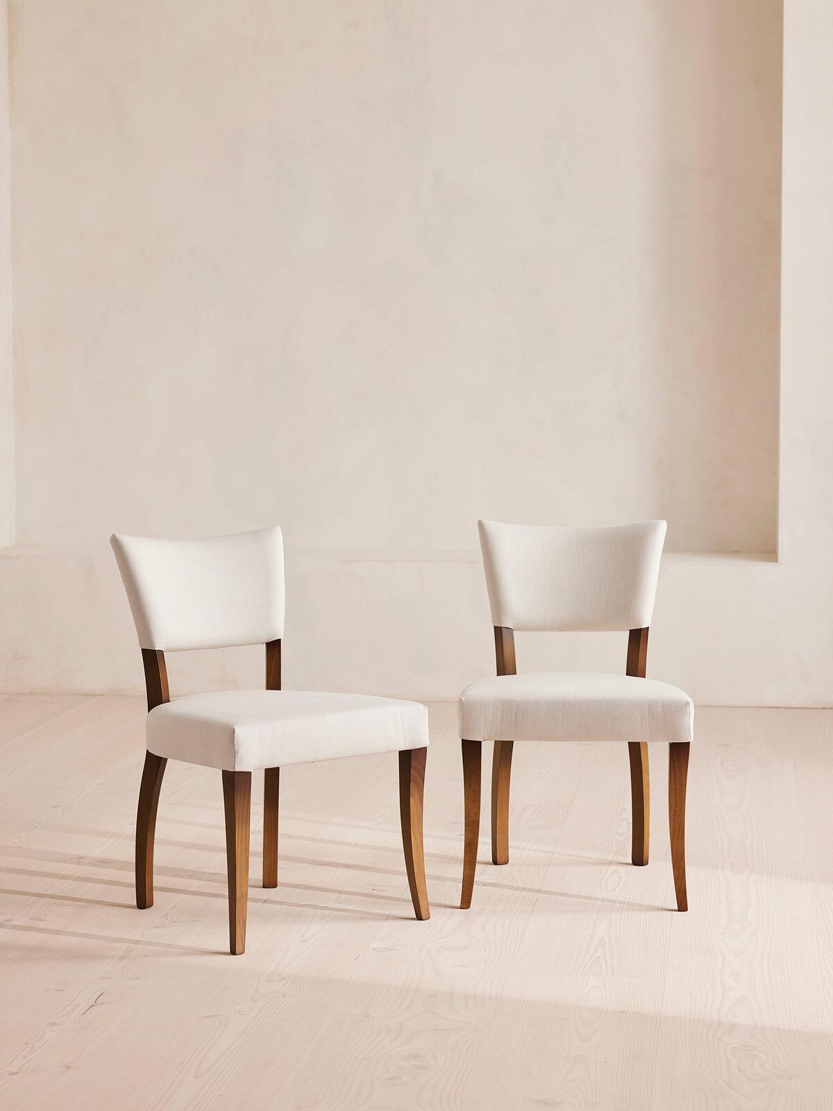 Pair of Molina Dining Chairs, Linen, Natural, US - Soho Home