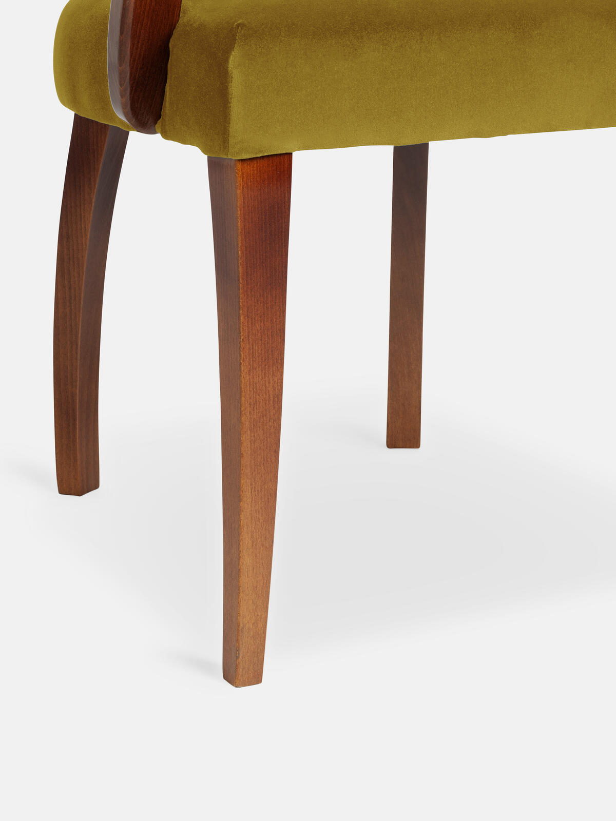 Molina Dining Chair with Arms, Ochre Velvet, Dark Wood Soho Home