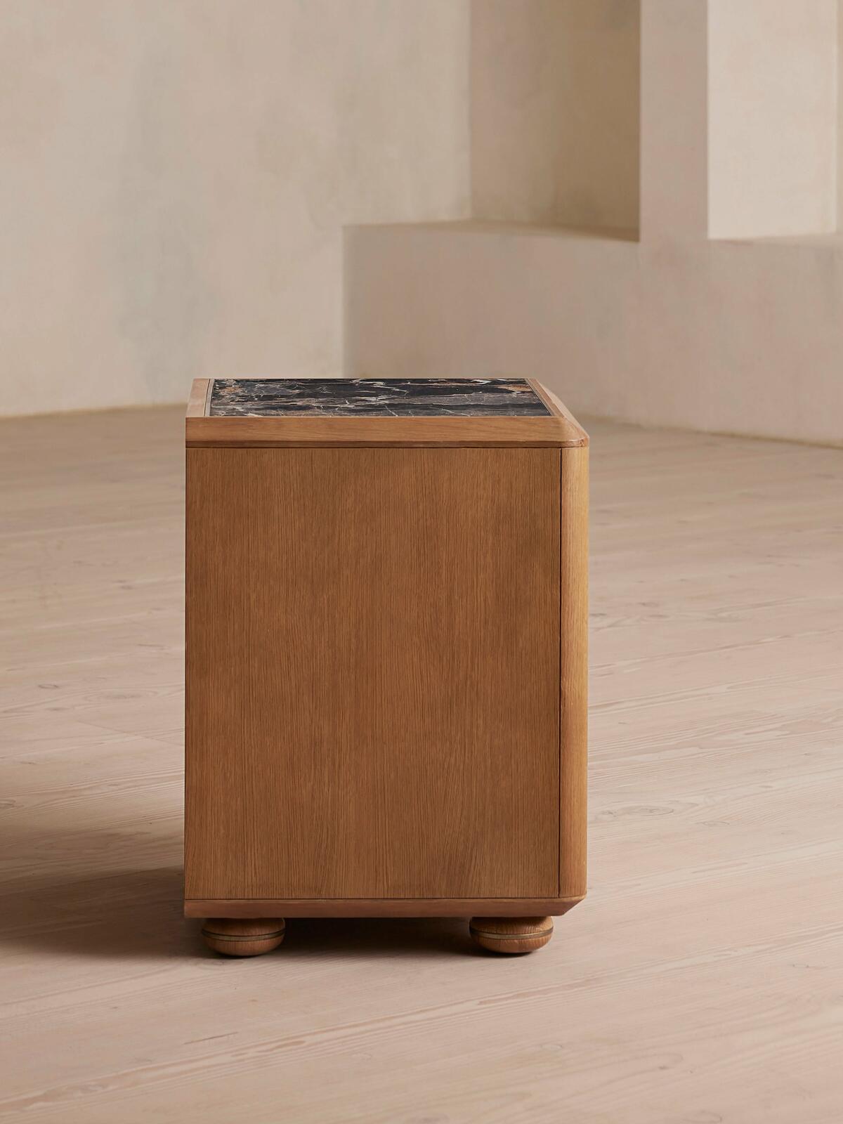 Lucia Bedside Table, Michelangelo Marble Soho Home