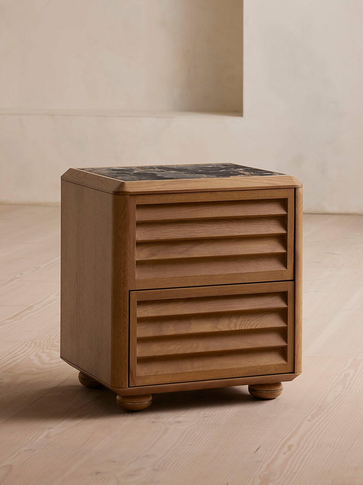 Lucia Bedside Table, Michelangelo Marble Soho Home