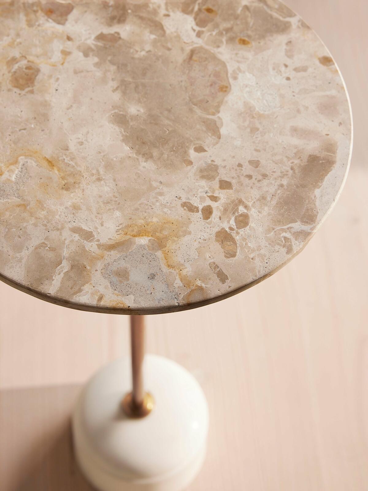 Fleet Side Table, Small/Tall, Kapri Marble Soho Home