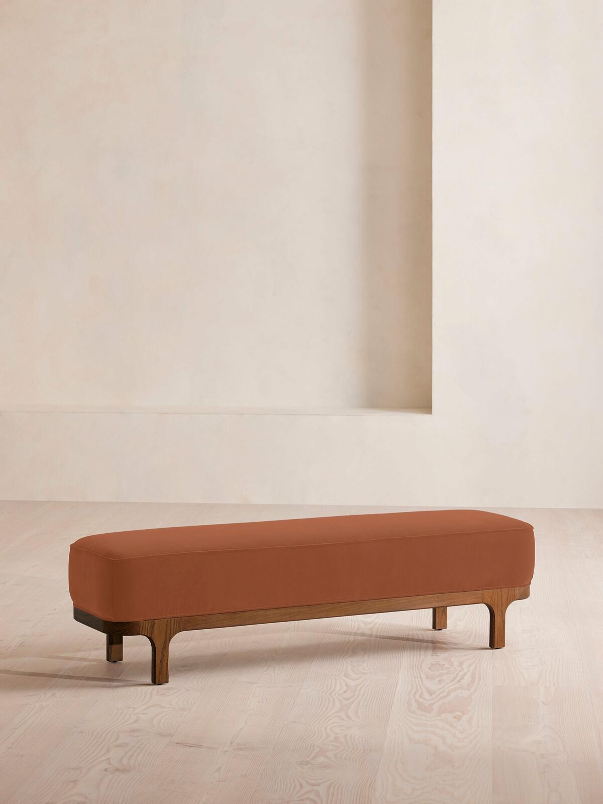 Belsa Bench, Velvet, Antique Rose - Soho Home