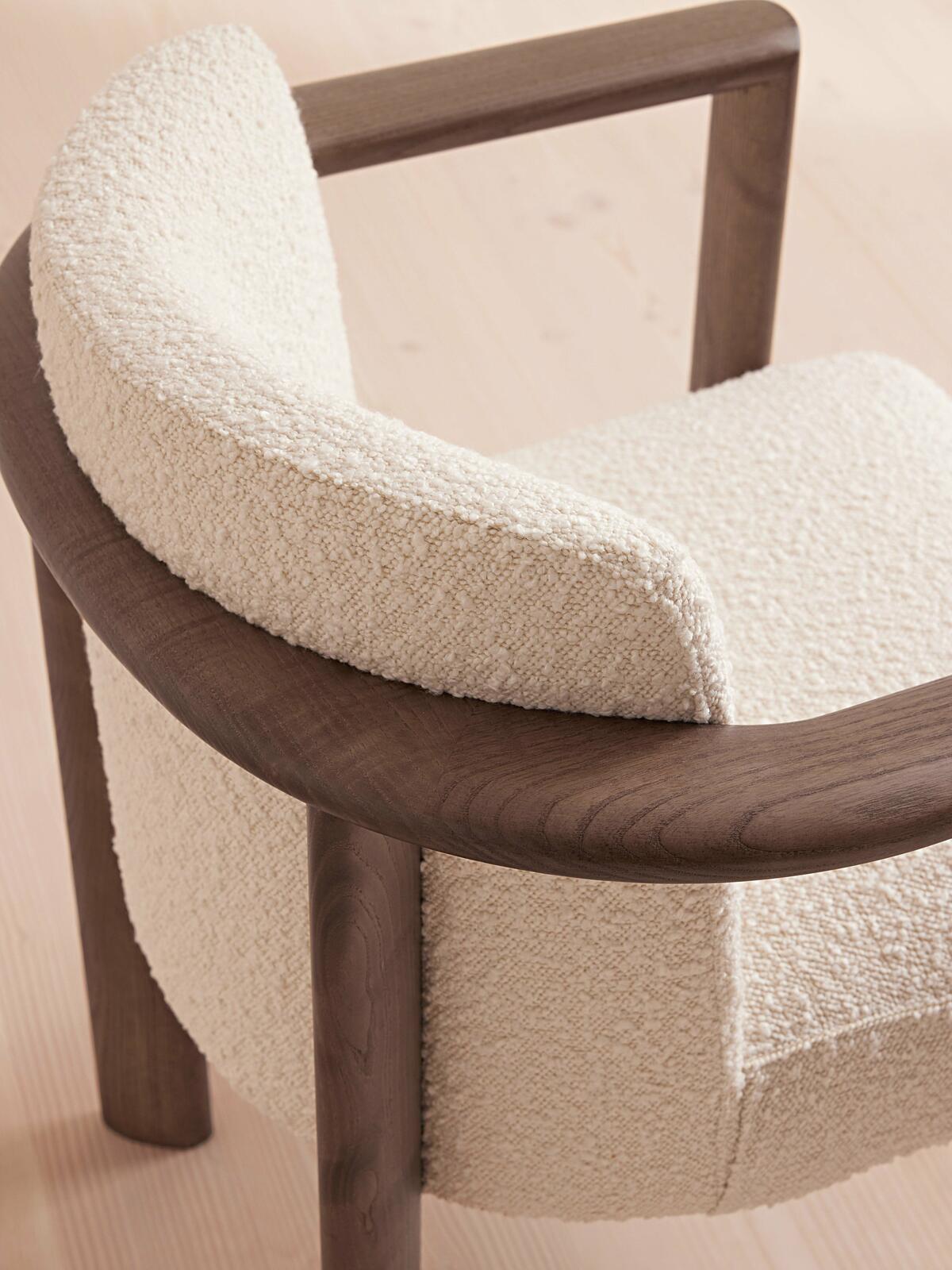 Aria Dining Chair, Boucle, Cream, US - Soho Home