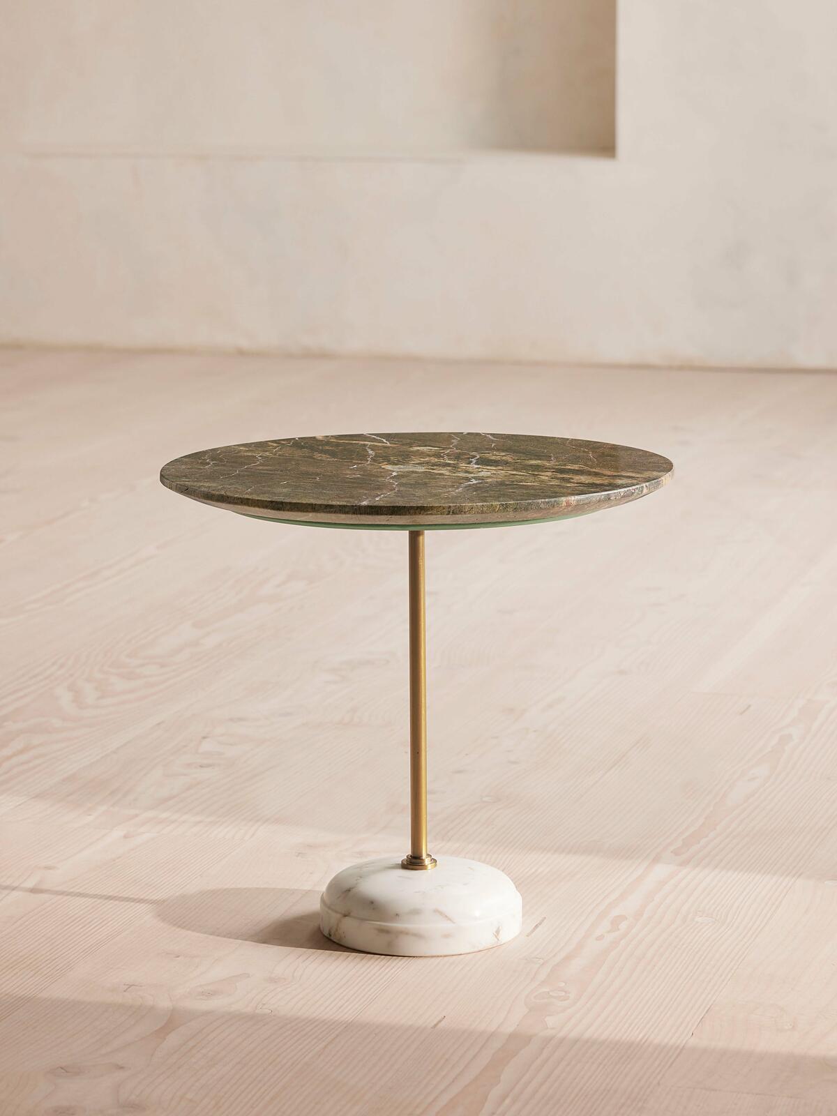 Fleet Side Table, Large/Low, Jurassic Green Marble Soho Home