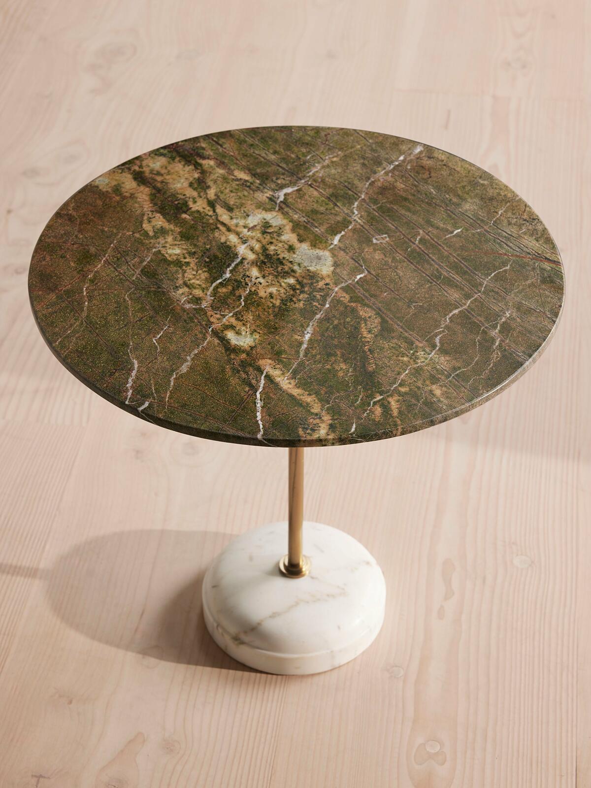 Fleet Side Table, Large/Low, Jurassic Green Marble Soho Home