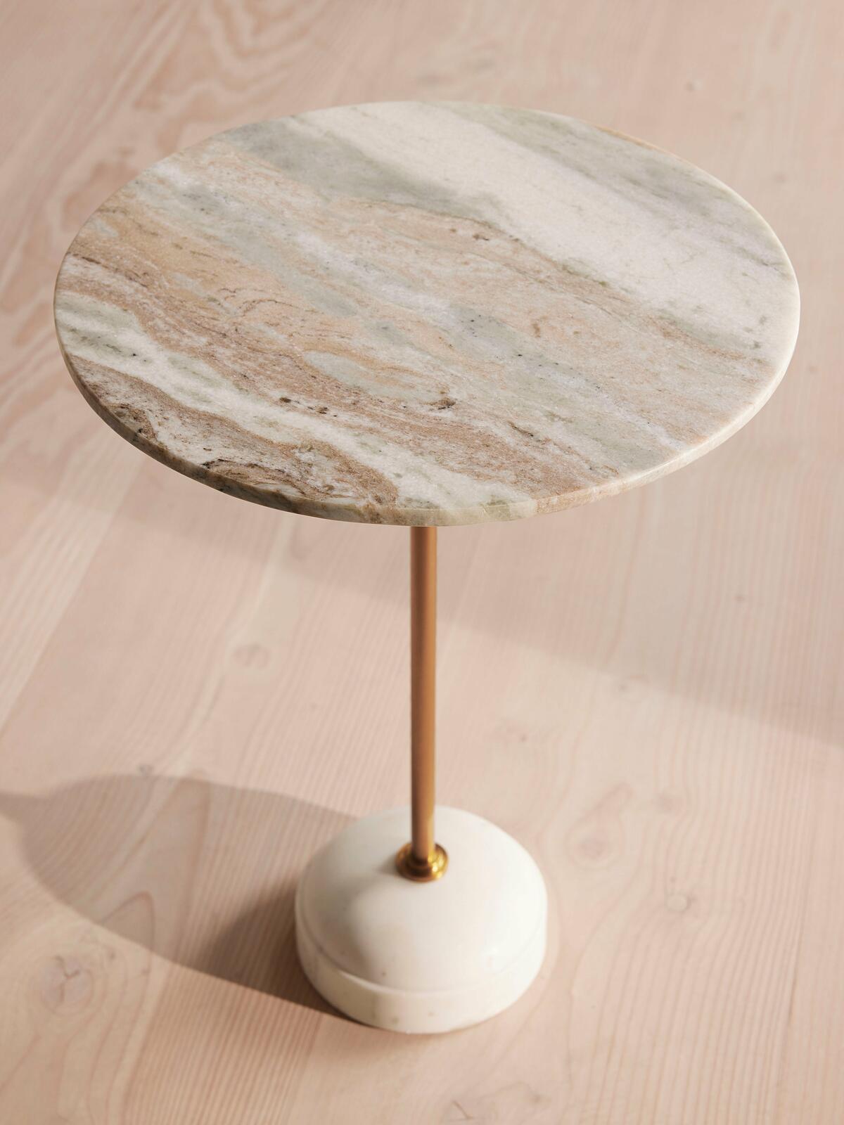 Fleet Side Table, Medium/Mid Height, Terra Bianca Marble Soho Home