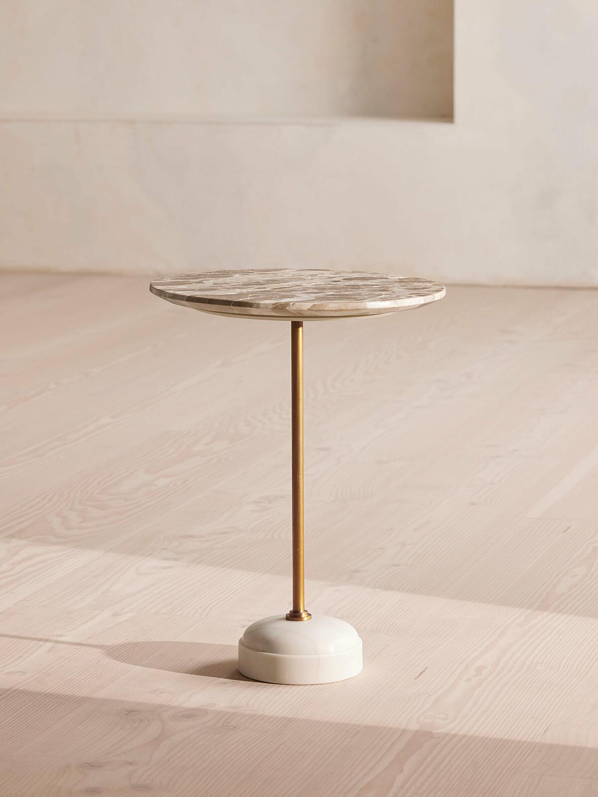 Fleet Side Table, Medium/Mid Height, Kapri Marble Soho Home
