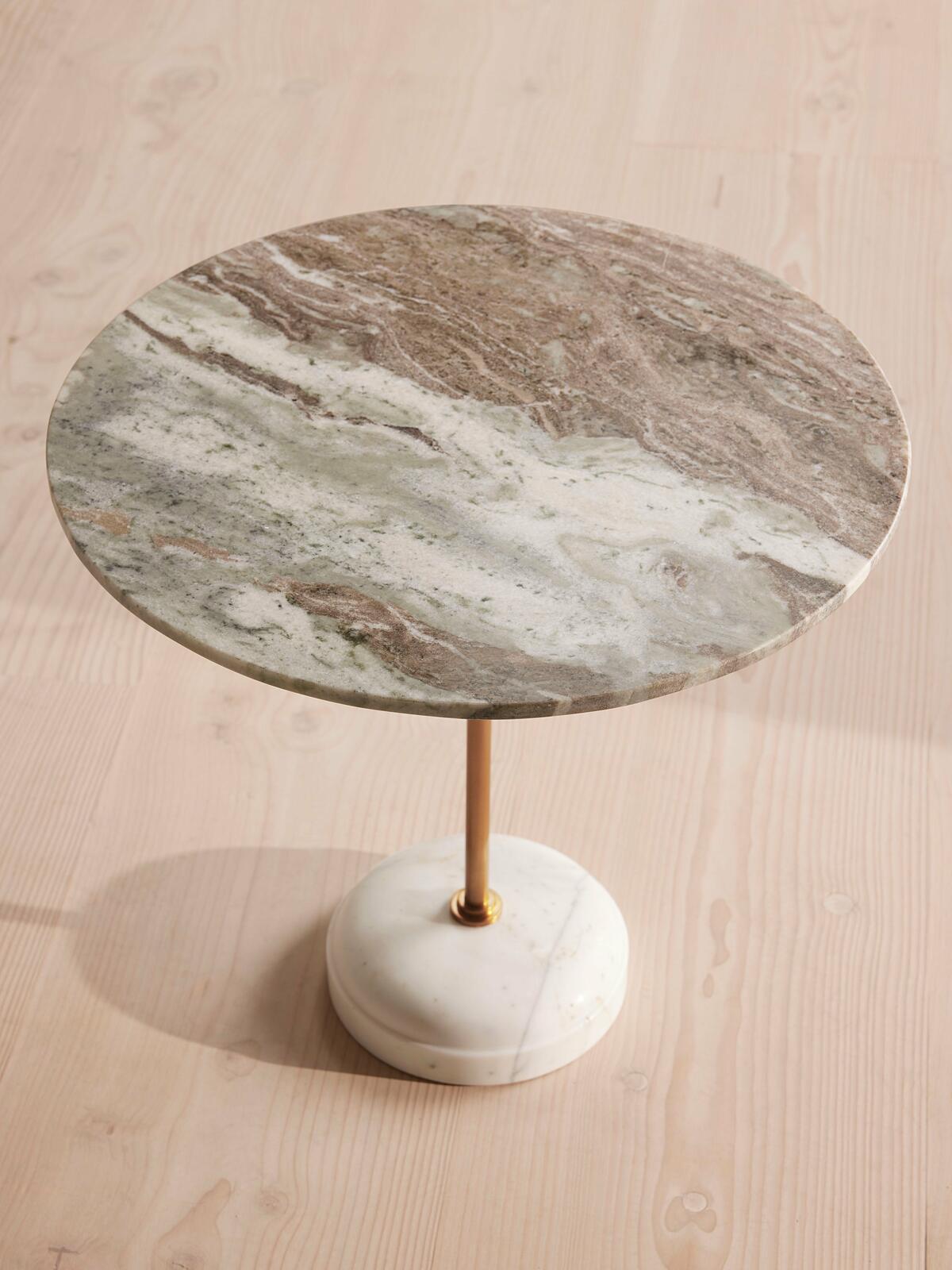 Fleet Side Table, Large/Low, Terra Bianca Marble Soho Home