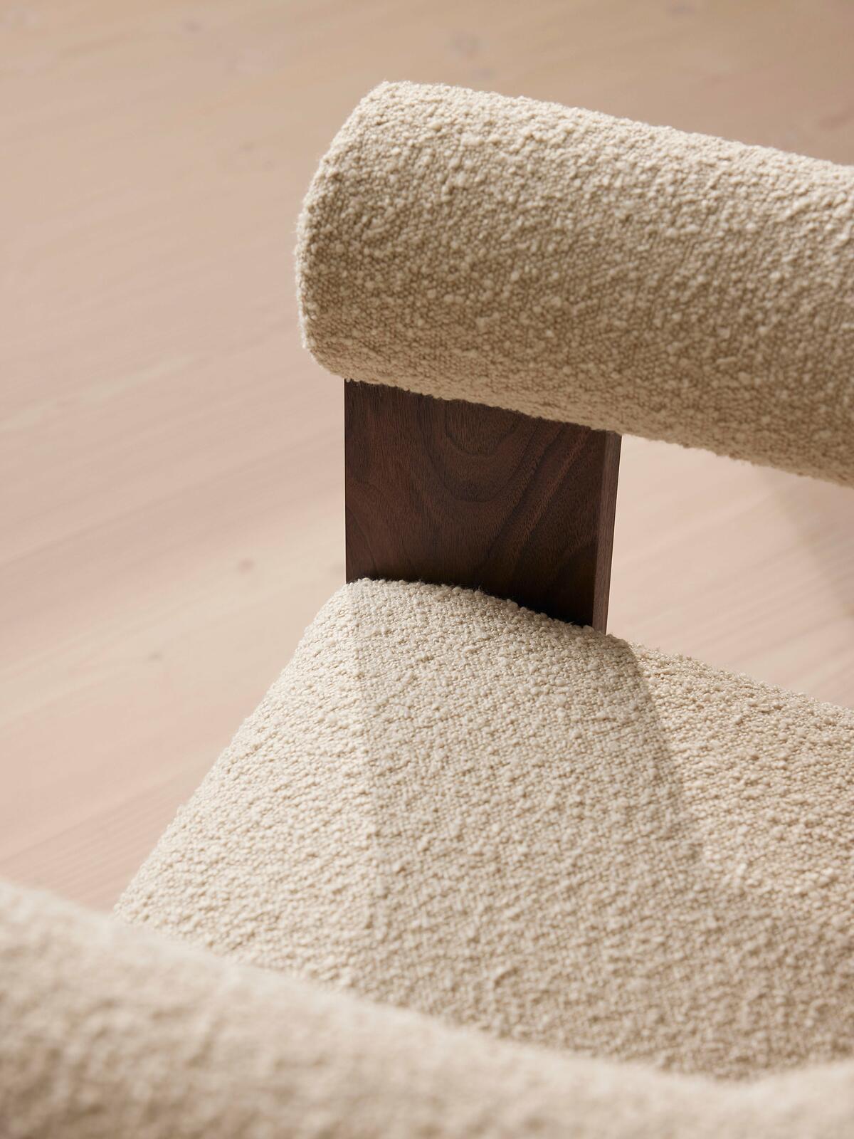 Eldon Dining Chair, Boucle, Walnut, US - Soho Home