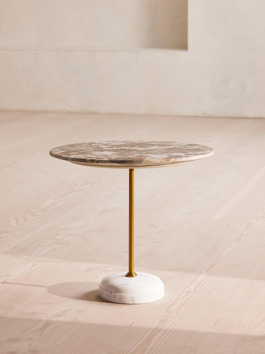 Fleet Side Table, Large/Low, Kapri Marble - Soho Home
