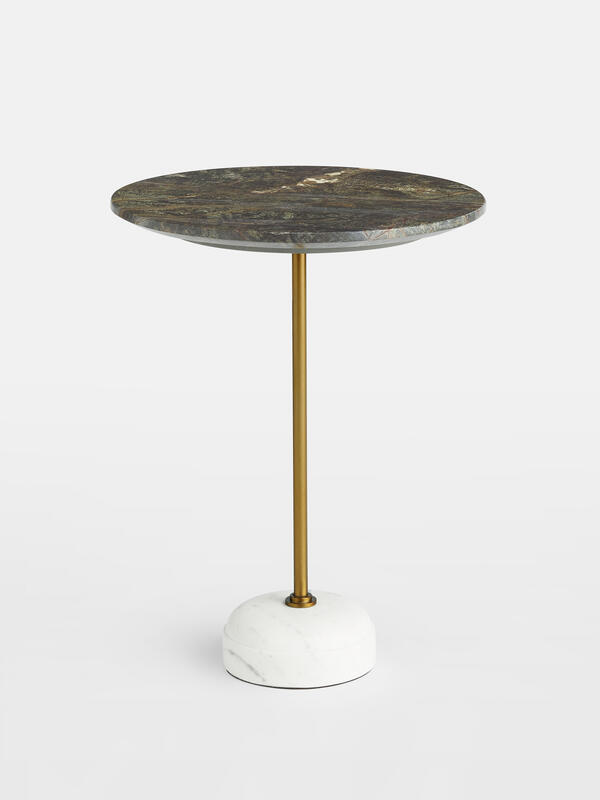 Fleet Side Table, Medium/Mid Height, Jurassic Green Marble Soho Home