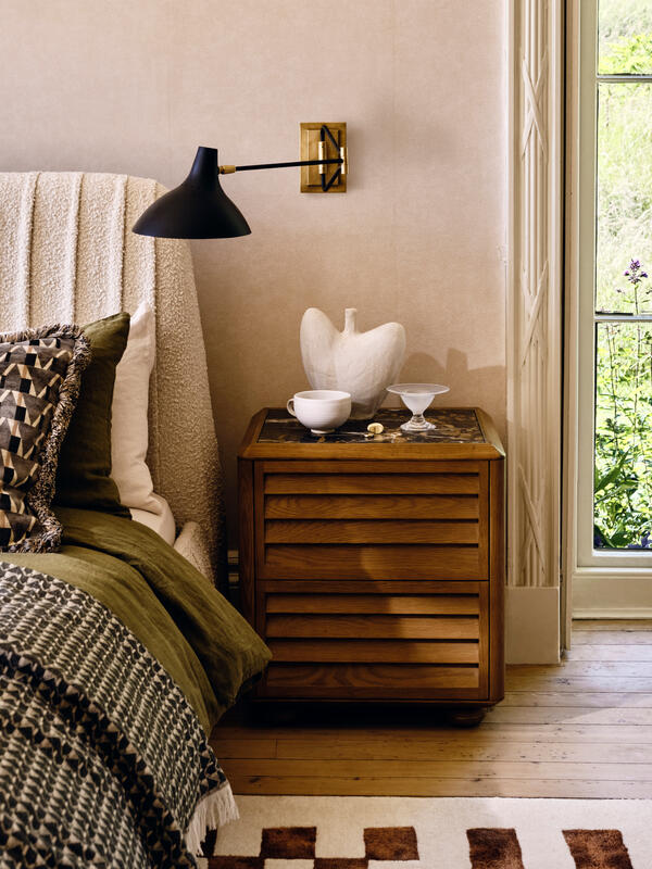 Lucia Bedside Table, Michelangelo Marble Soho Home