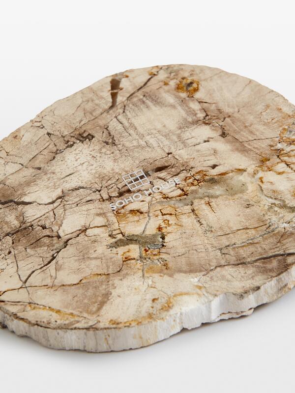 Balfern Petrified Wood Coasters, White, Set of Four Soho Home
