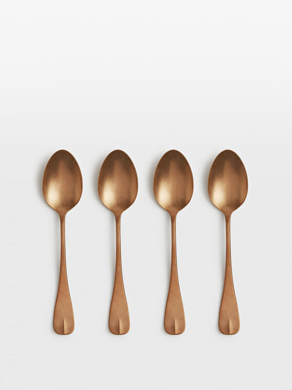 Stonewashed Dinner Spoon, Rose Gold, Set of Four Soho Home