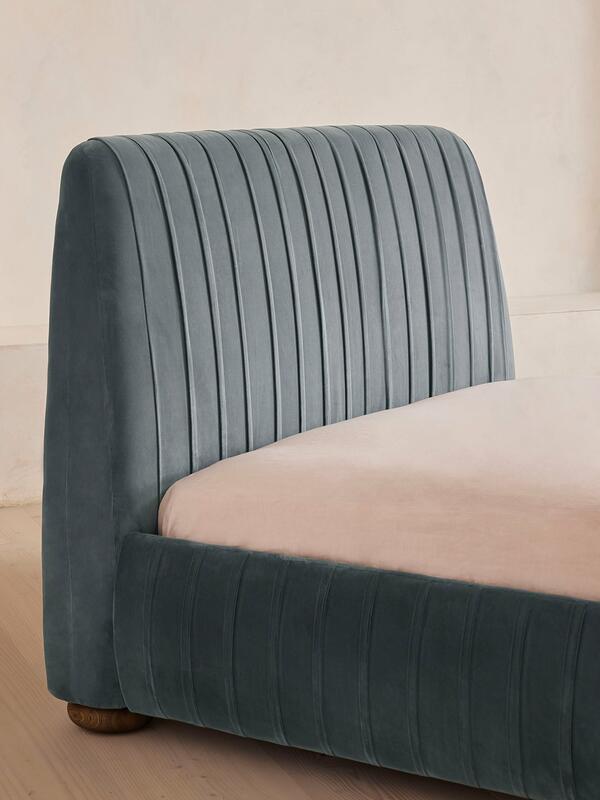 Vivienne Bed, Double, Velvet, Grey Blue Soho Home