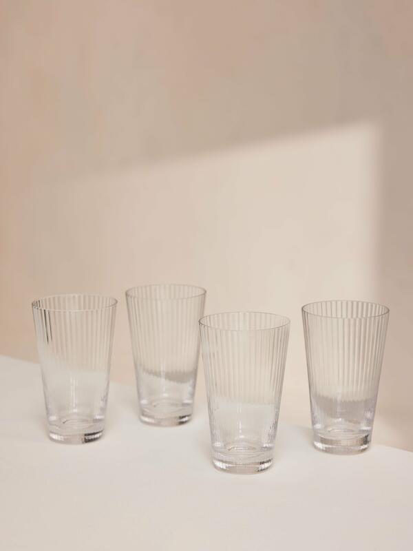 Fluted Highball Glass, Set of Four Soho Home