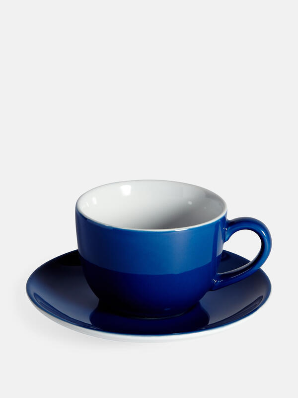 Kitchen Cappuccino Cup and Saucer, Blue Soho Home