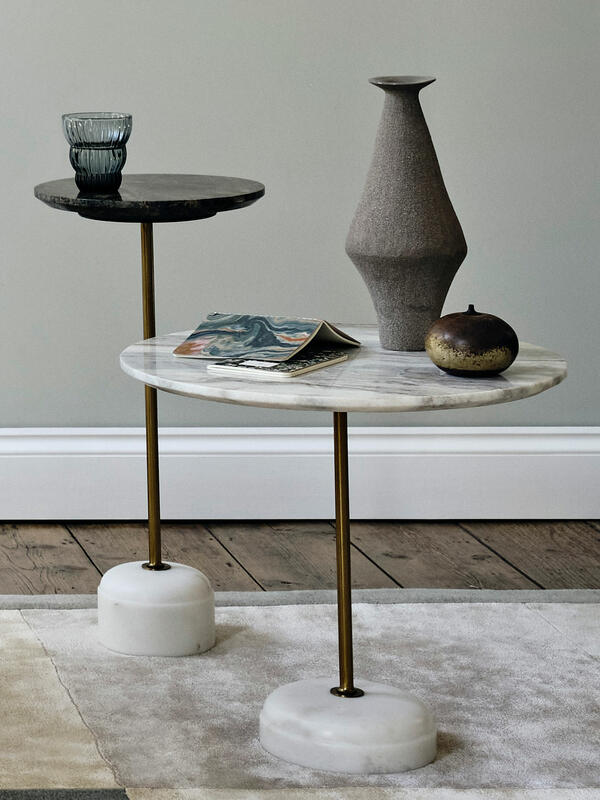 Fleet Side Table, Large/Low, Terra Bianca Marble Soho Home