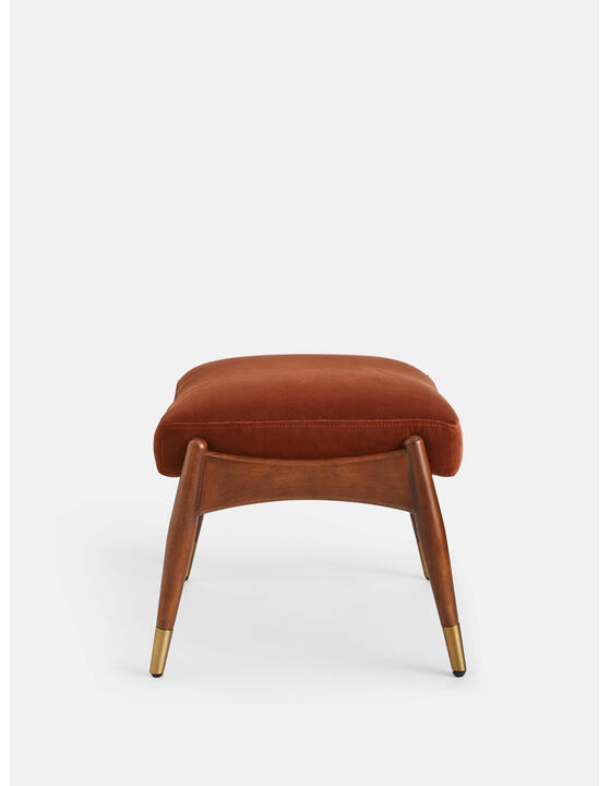Theodore Footstool, Velvet, Rust Soho Home