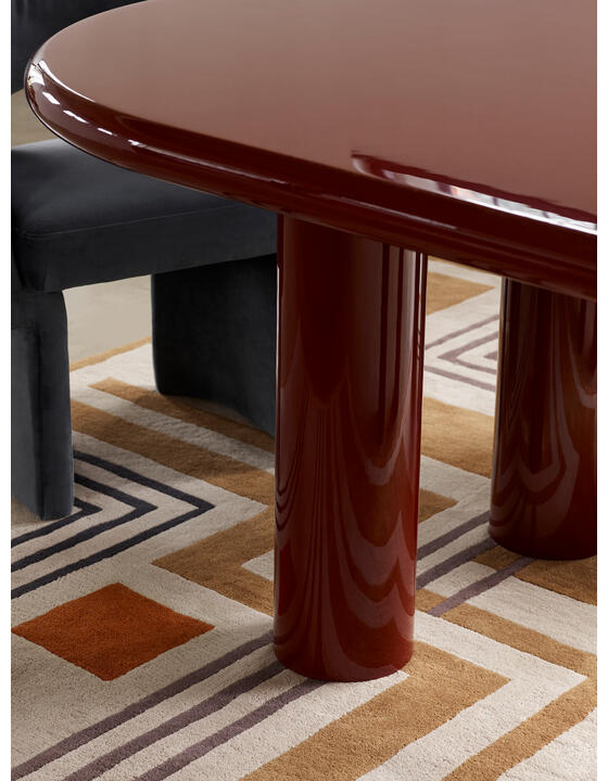 Geona Dining Table, High Gloss Lacquer, Bordeaux - Soho Home
