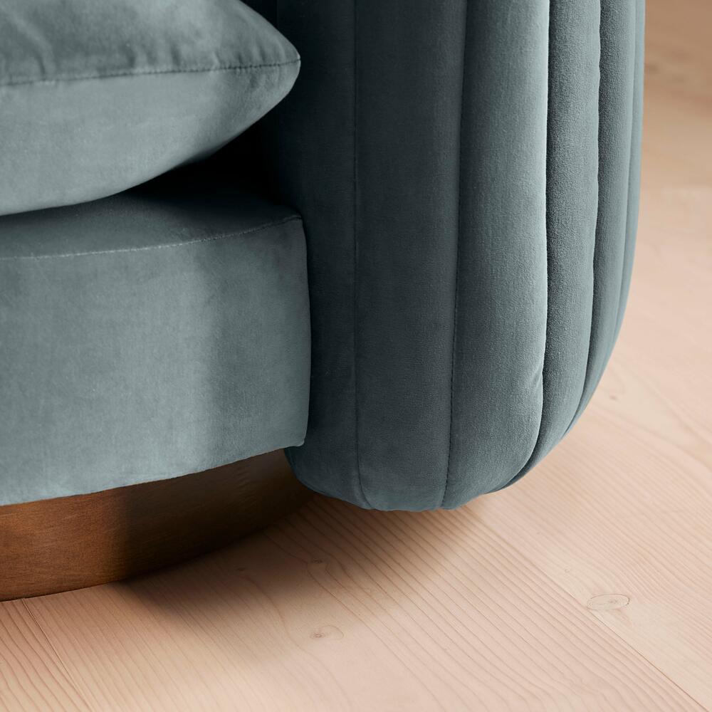 Vivienne Armchair, Velvet, Grey Blue - Soho Home